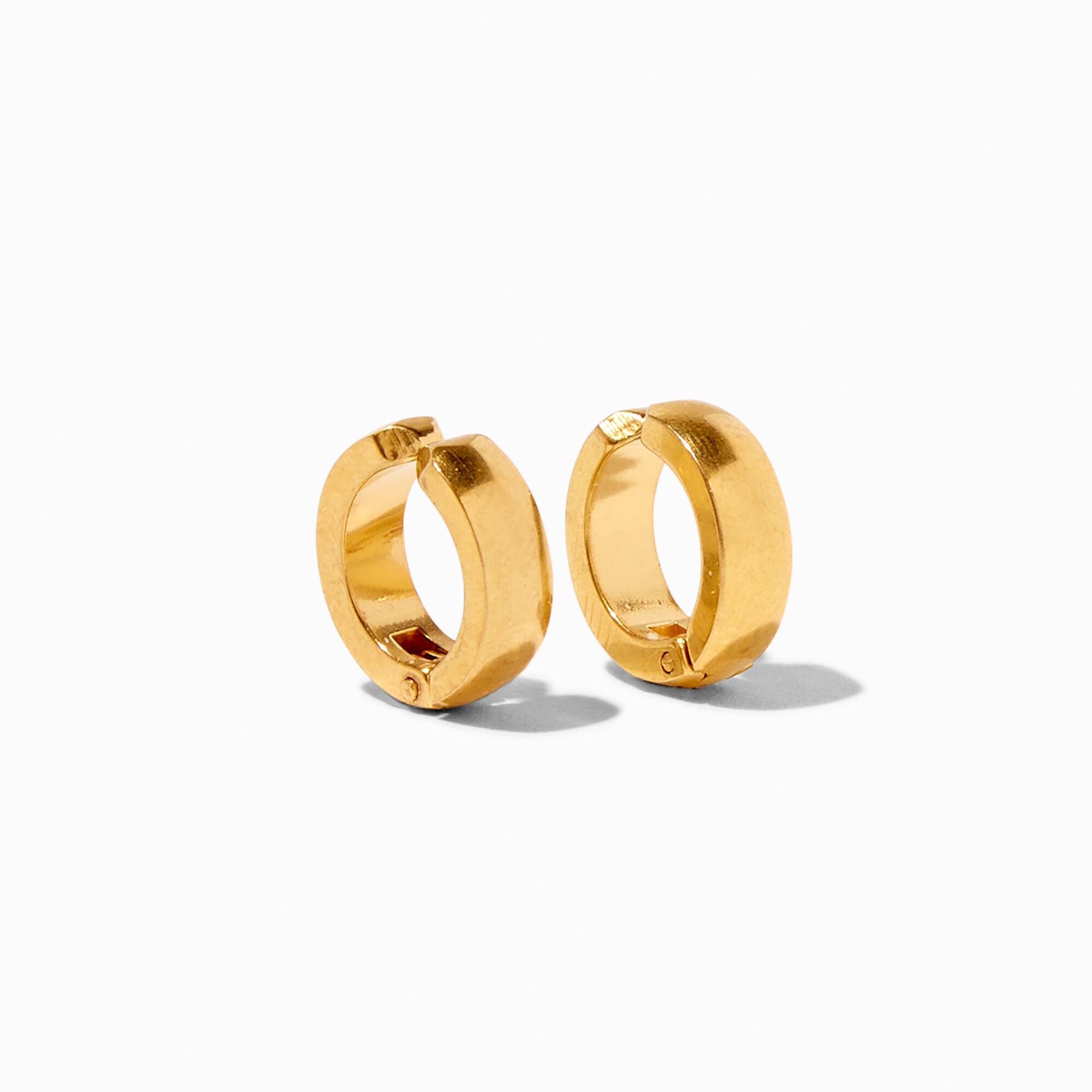 10mm gold-tone clip-on huggie earrings
